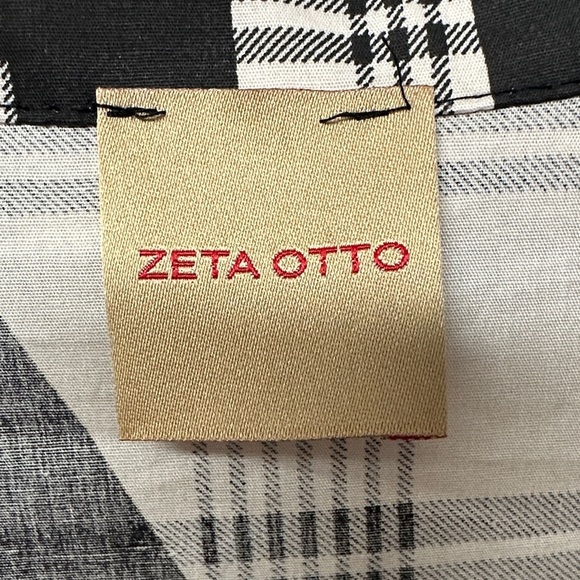 Zeta Otto Plaid Check Women’s Shirt Dress Lagenlook Oversized Made in Italy - Picture 3 of 5